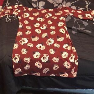 burgundy floral dress
